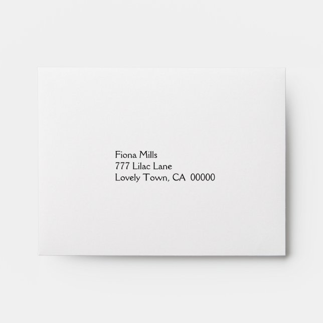 White and Midnight Damask RSVP Response V010 Envelope (Front)