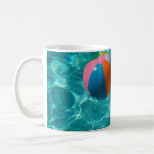 White and multicolored beach ball coffee mug