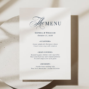 White and Navy Blue Wedding   Classic Luxe Menu