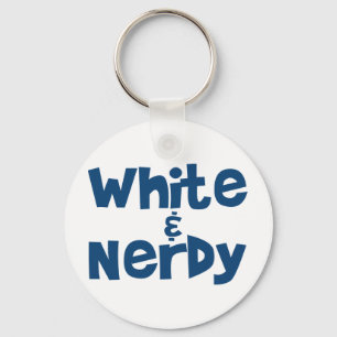 White and Nerdy Keychain