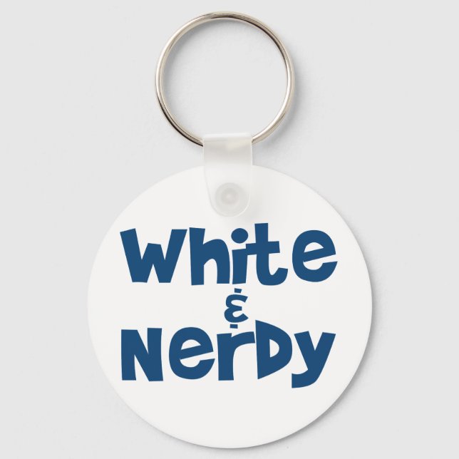 White and Nerdy Keychain (Front)
