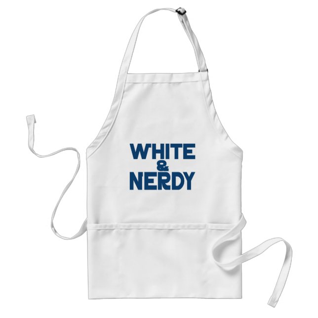 White and Nerdy Standard Apron (Front)