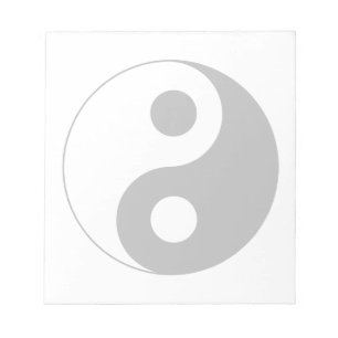 White and Opaque Black Yin and Yang Symbol Notepad