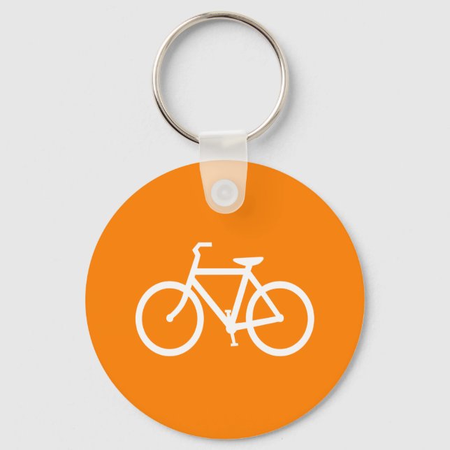 White and Orange Bike Keychain (Front)