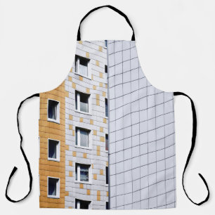 White and orange building apron