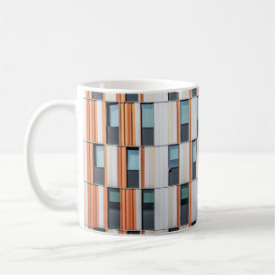 White and orange building coffee mug