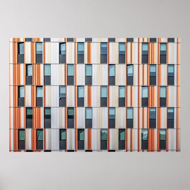 White and orange building poster (Front)