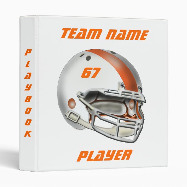 White and Orange Football Helmet Binder (Front/Spine)