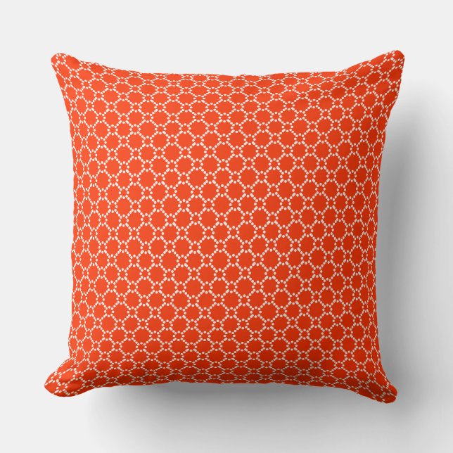 White And Orange Geometric Seamless Pattern Throw Pillow (Front)