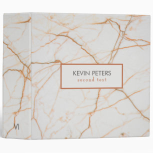 White And Orange Marble Binder