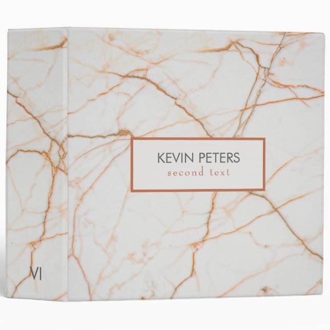 White And Orange Marble Binder (Front/Spine)