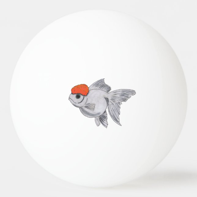 White and Orange Oranda Goldfish Aquarium Pet Fish Ping Pong Ball (Front)