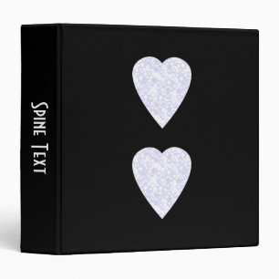 White and Pale Blue Heart. Patterned Heart Design. Binder