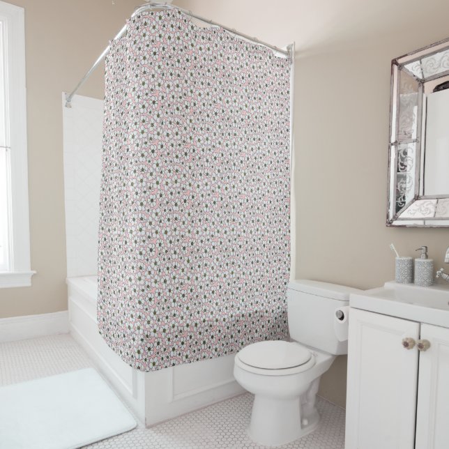White And Pink Boho Floral Pattern  (In Situ)