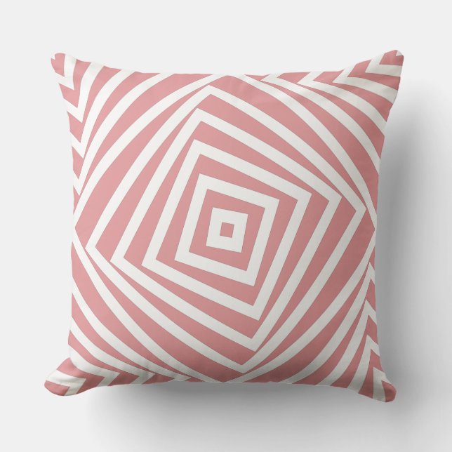 White and Pink Box Spiral Pattern - Throw Pillow (Front)