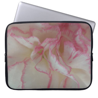 White and Pink Carnation Laptop Bag