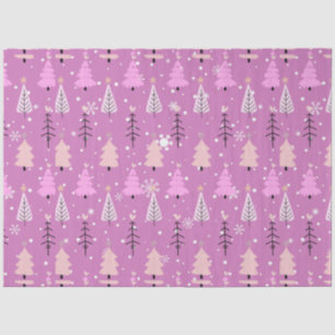 White and Pink Christmas Trees Purple Christmas Tissue Paper