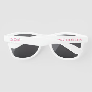 White and Pink Custom The Bride Wedding Sunglasses