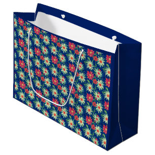 White and Pink Daisies Large Gift Bag