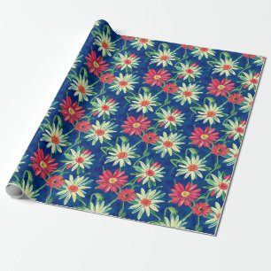 White and Pink Daisies Wrapping Paper