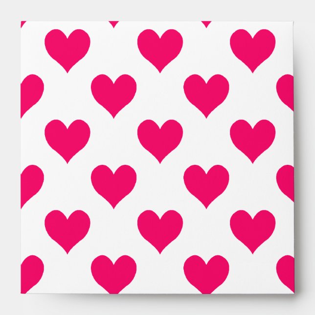 White and Pink Heart Pattern Envelope (Front)