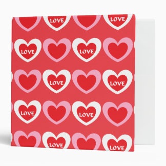 White and Pink Hearts Binder
