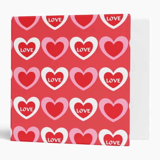 White and Pink Hearts Binder (Front/Inside)