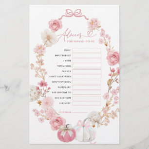 White and Pink Little Pumpkin advice for Mom-to-be