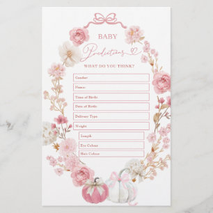 White and Pink Little Pumpkin Baby Predictions 