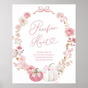 White and Pink Little Pumpkin Pacifier Hunt Poster