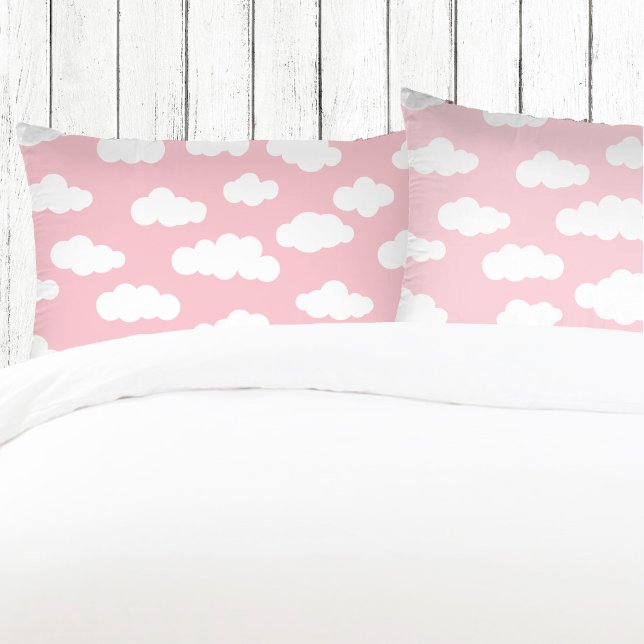 White And Pink Pastel Clouds Aesthetic  Pillowcase (Creator Uploaded)