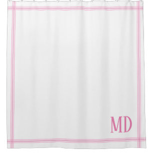  White and Pink Striped Custom Initials