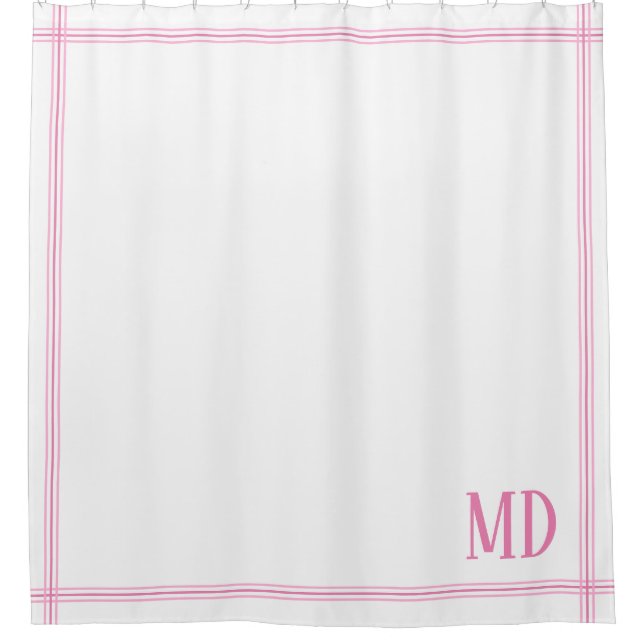  White and Pink Striped Custom Initials (Front)