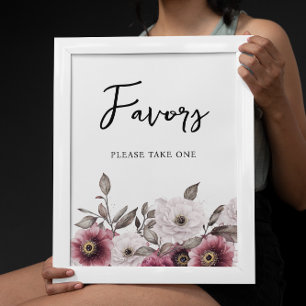White and Plum Floral Prayers for Baby Sign