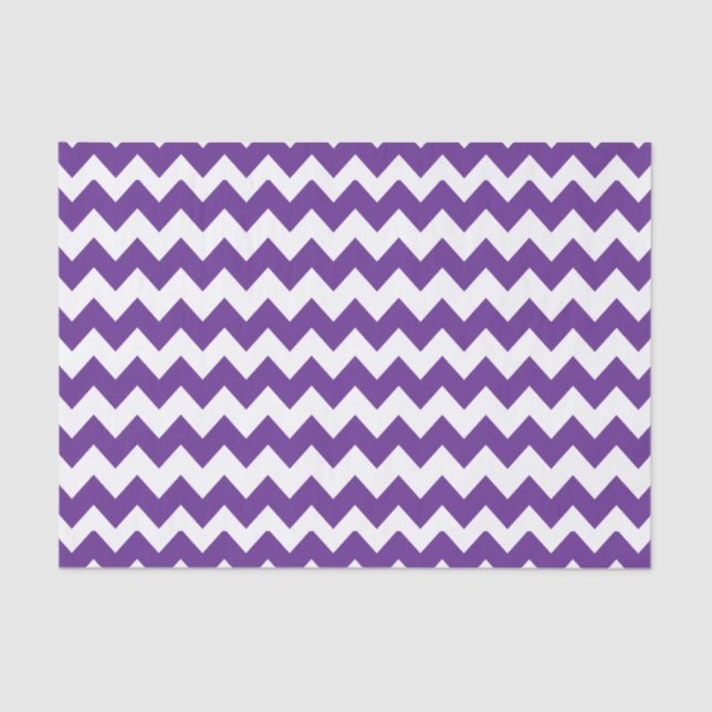 White and Purple Chevron Pattern Tissue Paper (Front)