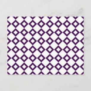 White and Purple Diamond Pattern Postcard