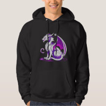 White and Purple Dragon Hooded Sweatshirt Design