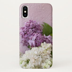 White and purple lilacs on texture Case-Mate iPhone case