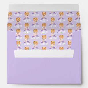White and purple little princess alexia birthday envelope