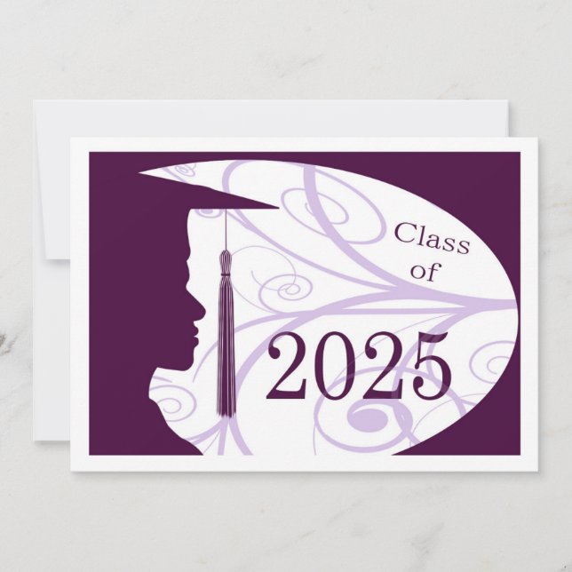 White and Purple Man Silhouette 2025 Card (Front)