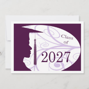 White and Purple Man Silhouette 2027 Card