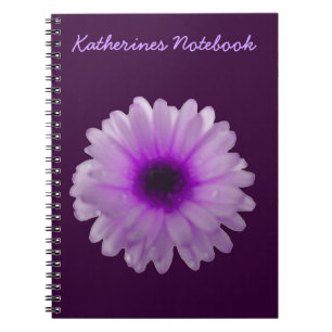White and Purple Marigold Customizable Notebook