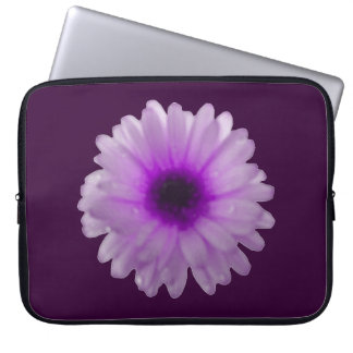 White and Purple Marigold Laptop Bag