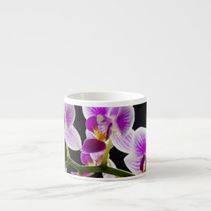 White and purple orchid espresso cup