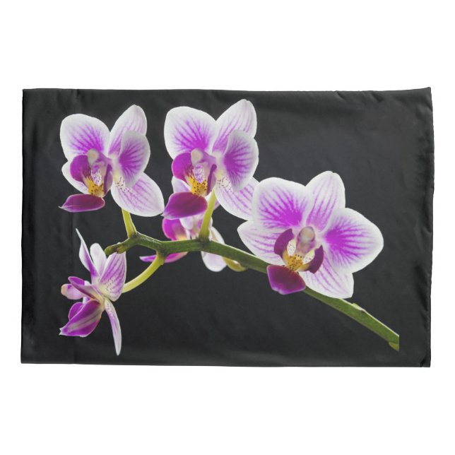 White and purple orchid pillowcase (Back)