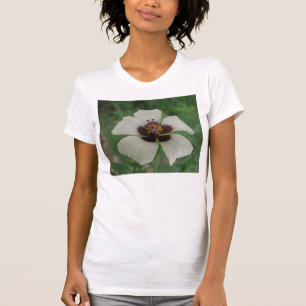 White and Purple Passionflower Ladies T Shirt