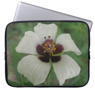 White and Purple Passionflower Laptop Sleeve