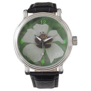 White and Purple Passionflower Watch with Numbers
