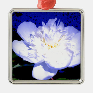 White and purple Peony photo Metal Ornament