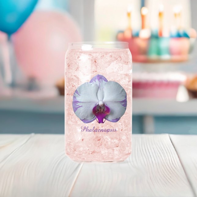 White and Purple Phalaenopsis Orchid Floral Can Glass (Insitu (Baby Shower))